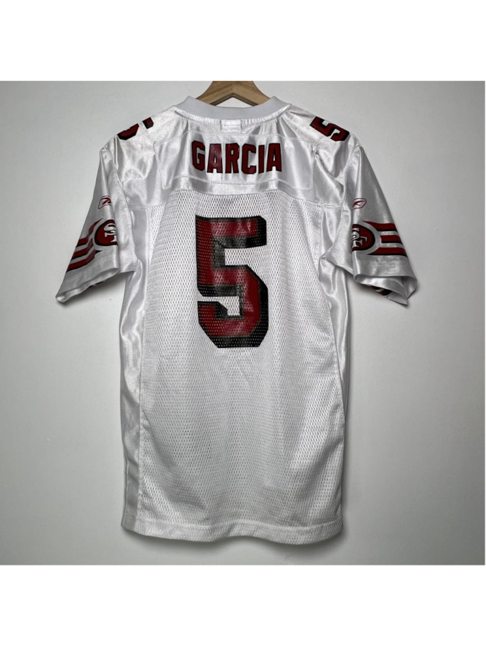 Reebok Jeff Garcia Jersey #5 San Francisco 49ers Size Youth Large 14 - 16 White